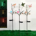 3 Asst Solar Lighted Garden Décoration Metal Stake